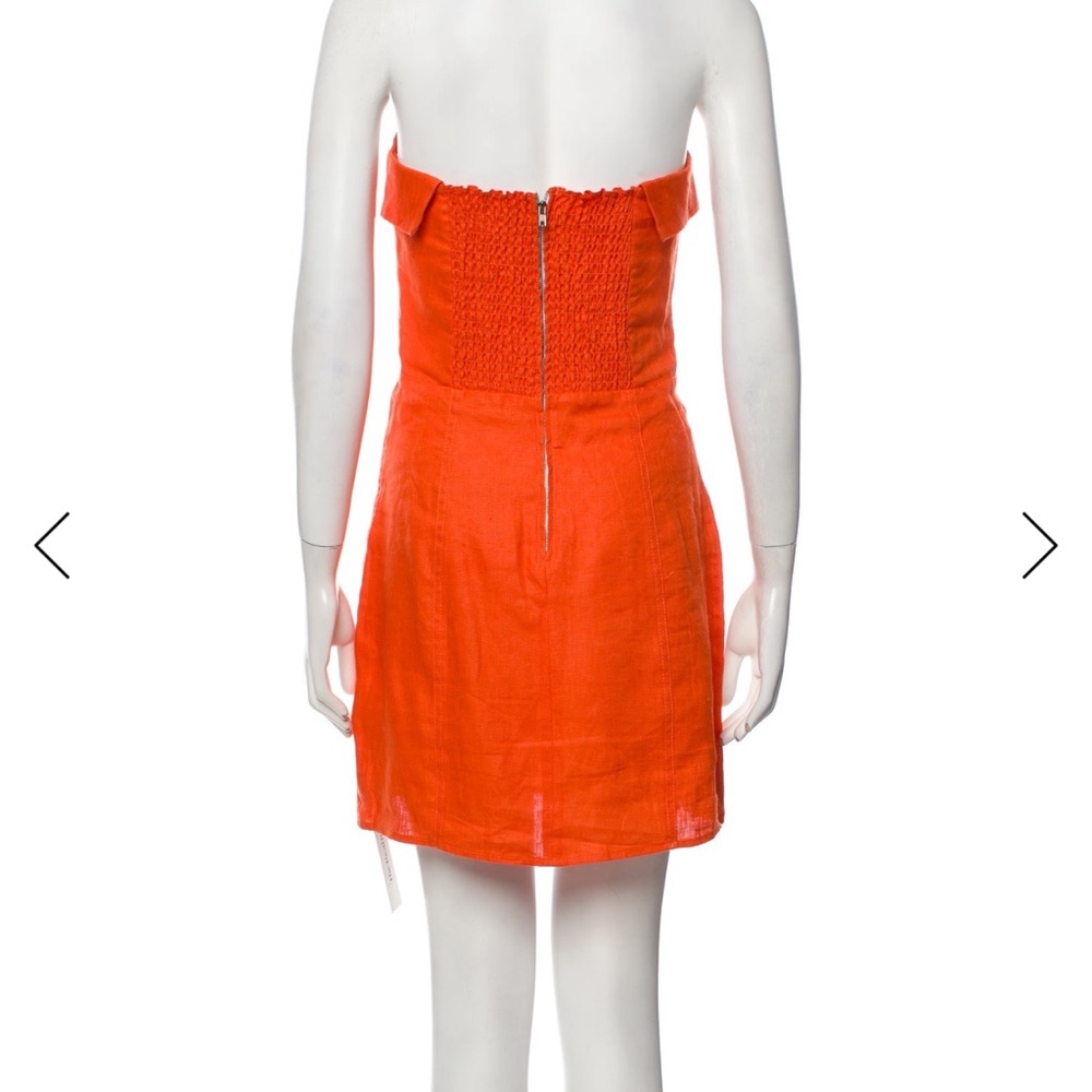Reformation Strapless Orange Dress - Picture 3 of 6